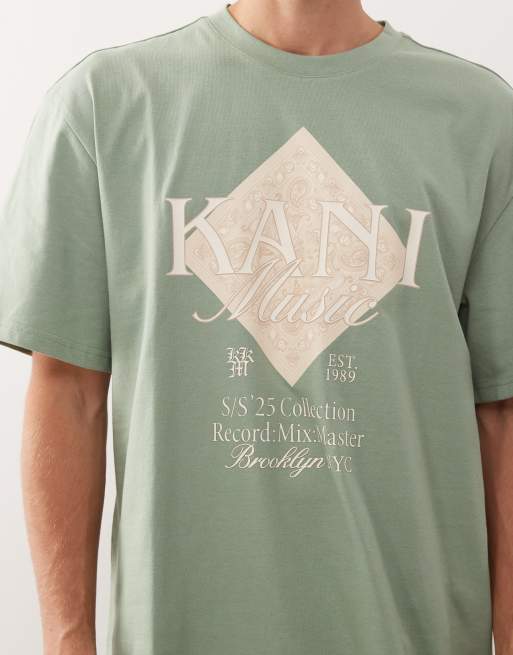 Karl Kani oversized t-shirt in light green with music