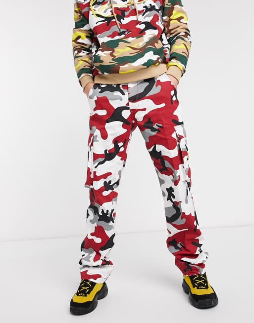 Pantalon discount camouflage rouge