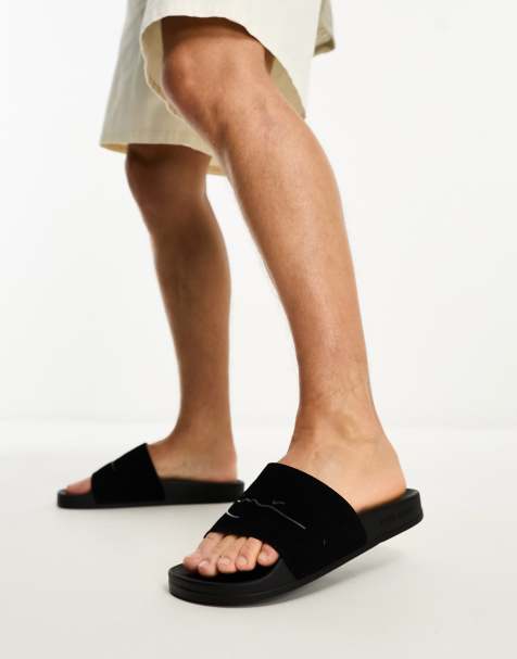 ASOS DESIGN chunky sliders in black