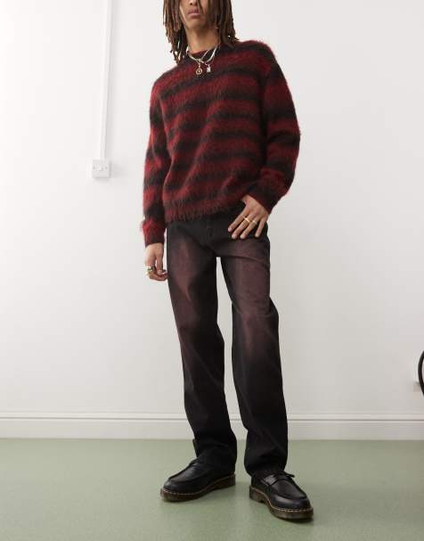 Karl Kani red colour spray denim jeans in washed black - view 1
