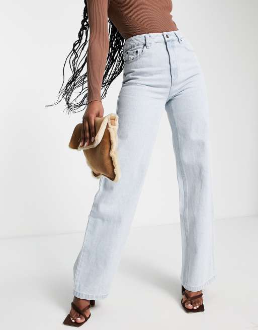 Karl Kani relaxed wide leg skater jeans in bleach denim