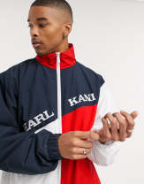 Karl Kani colour block tracksuit in navy | ASOS