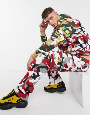 red baggy cargo pants