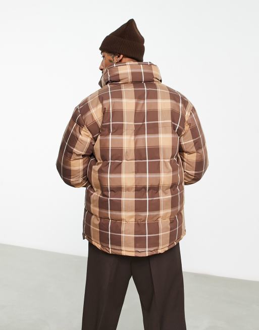 Karl Kani - Retro omkeerbaar gewatteerd jack in bruin, 2 van 4