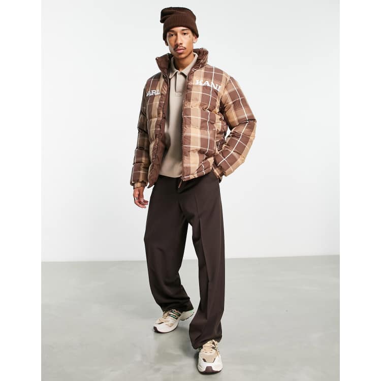 Karl Kani retro reversible puffer jacket in brown | ASOS