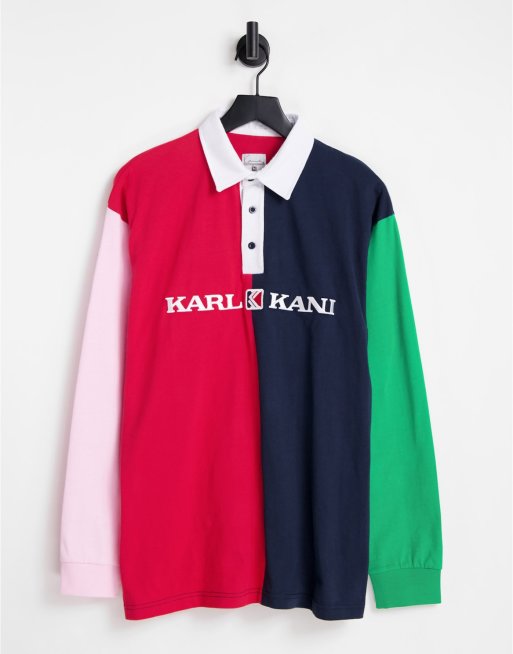 Karl Kani - Retro rugbyshirt met kleurvlakken in mult
