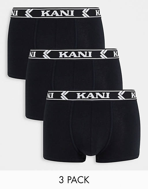 Men Underwear/Karl Kani retro tape 3 pack boxers brief in black 