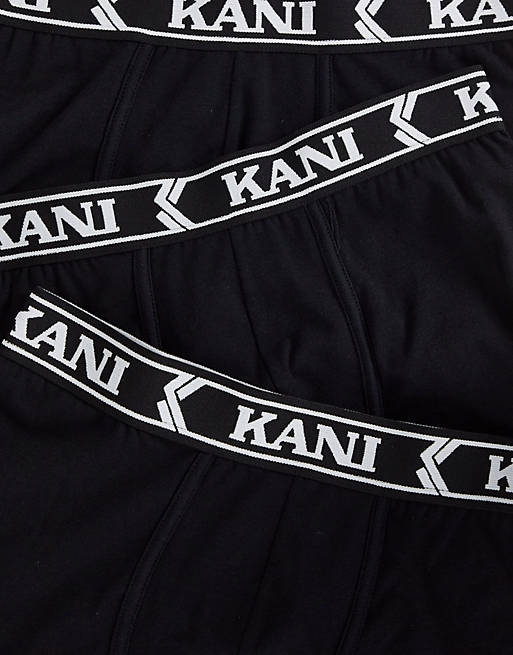 Men Underwear/Karl Kani retro tape 3 pack boxers brief in black 