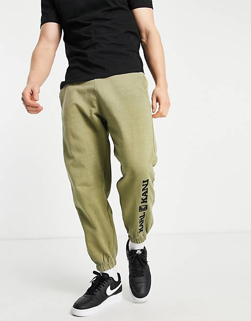 Karl Kani retro washed joggers in green