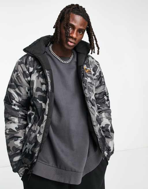 Black camo store puffer jacket