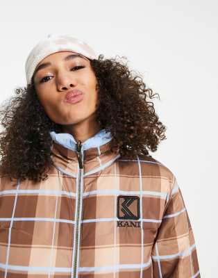 karl kani retro checked puffer jacket