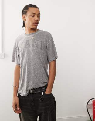 Karl Kani Karl Kani serif burnout t-shirt in grey