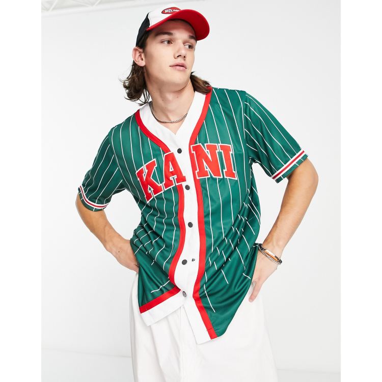 Hip Hop Street T-Shirts Men Striped Baseball Jersey Men Mesh V