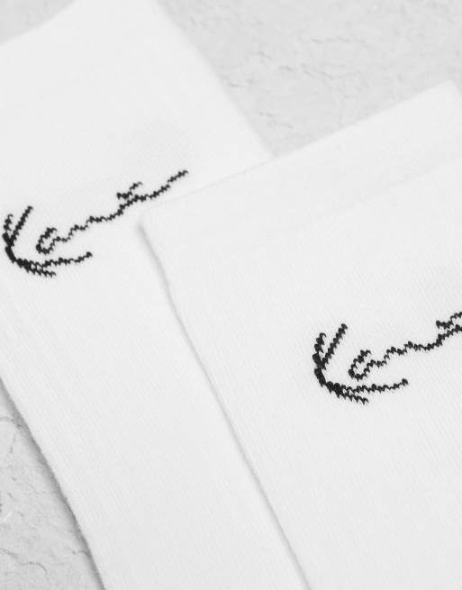 Karl Kani - Set van 3 paar sokken met signature in wit, 2 van 4