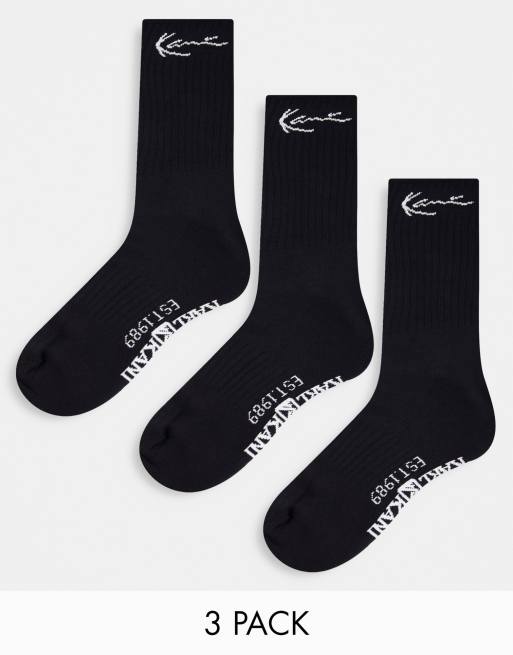 Karl Kani - Set van 3 paar sokken met signature in zwart