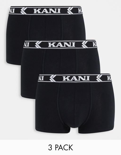 Karl Kani - Set van 3 retro boxershorts met bies in zwart