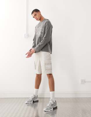 Karl Kani - Short cargo rétro - Blanc cassé délavé