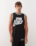 [Karl Kani] Karl Kani signature basketball jersey in black Chest 32-35 BLACK