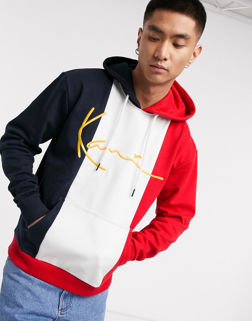 Karl Kani Signature Block hoodie in red/navy-Multi
