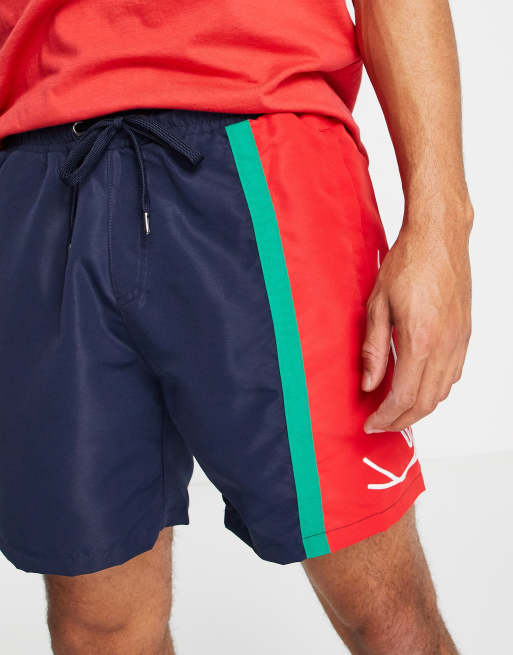 Karl Kani signature block shorts in navy multi, 3 of 4