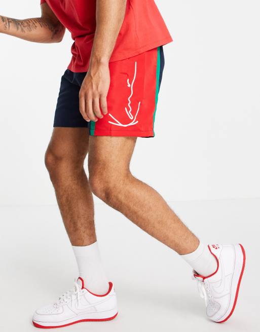 Karl Kani signature block shorts in navy multi, 4 of 4