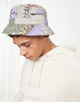 Karl Kani signature bucket hat in patchwork paisley