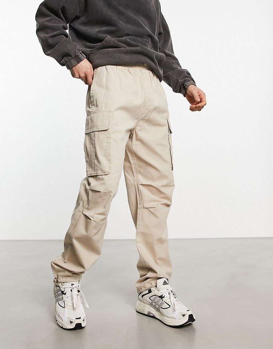 Karl Kani signature cargo trousers in beige-Neutral