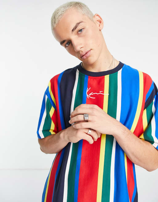 Karl Kani Signature czerwona koszulka w paski