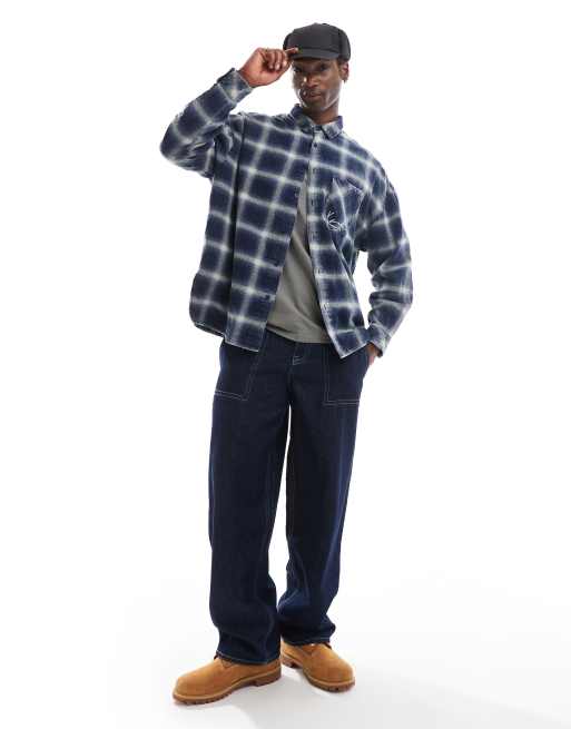 Karl Kani signature distressed checked overshirt in multi, 4 of 4