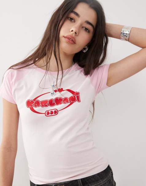 Karl Kani signature heart logo baby tee in white - view 1