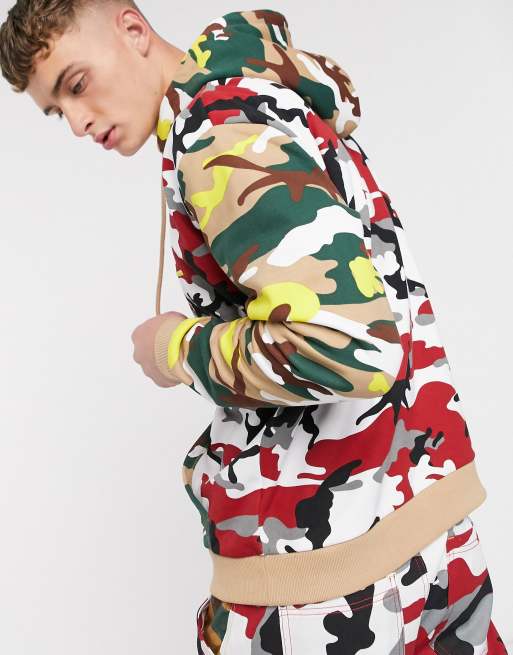 Karl Kani - Signature - Hoodie met rode camouflageprint, 2 van 3