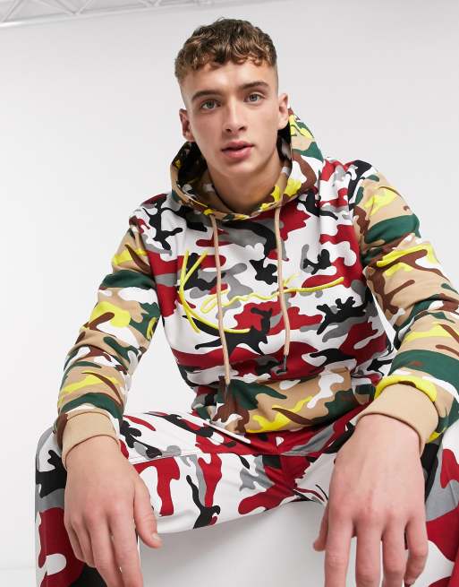 Karl Kani - Signature - Hoodie met rode camouflageprint, 3 van 3