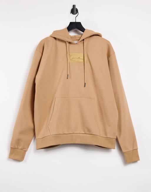 Karl Kani - Signature hættetrøje i beige med firkantet logo
