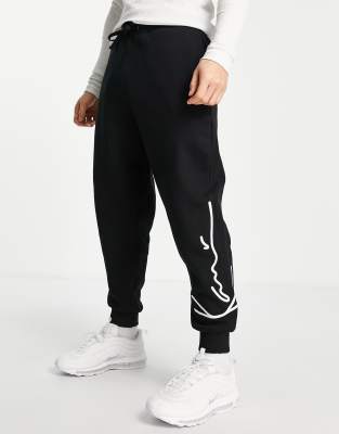 Karl Kani signature jersey trackies in black - ASOS Price Checker