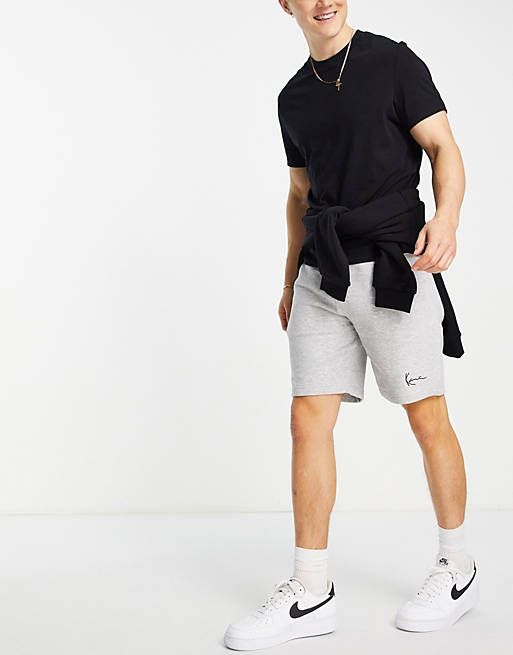  Karl Kani signature jersey shorts in grey 