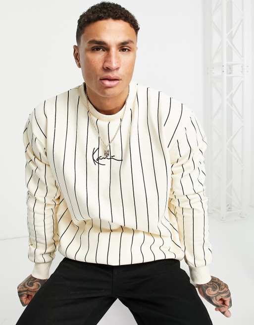 Karl Kani - Signature - Krijtstreep sweatshirt in gebroken wit