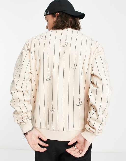 Karl Kani - Signature - Krijtstreep sweatshirt in wit, 2 van 4