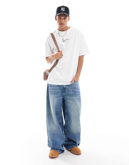 Jeans Kani Shirts Karl Kani Signature Logo T-shirt In White ASOS