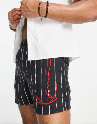 karl kani pinstripe shorts