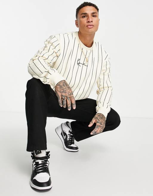 MAGLIETTA NE PINSTRIPE OVERSIZED TEE NEWERA OFF WHITE/NAVY