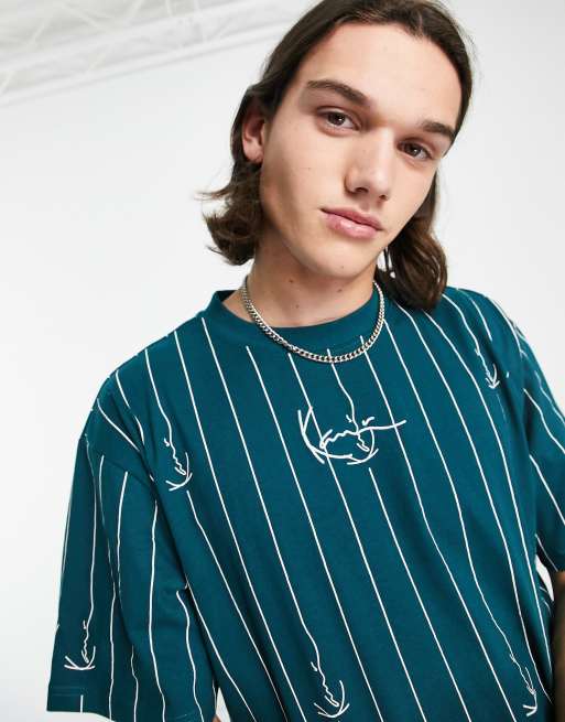 Karl Kani signature pinstripe t-shirt in green