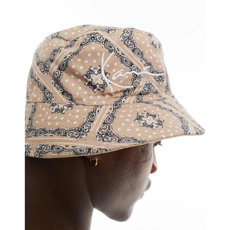 Karl Kani signature reversible bucket hat in beige paisley ASOS
