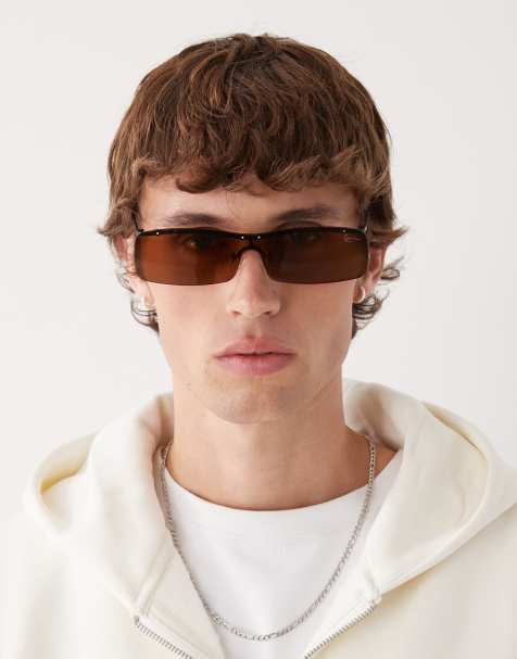 Karl Kani signature slim metal frame sunglasses in black - view 1
