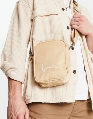 Karl Kani signature small messenger bag in beige