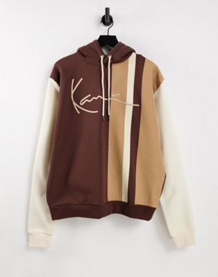 Karl Kani signature stripe hoodie in brown