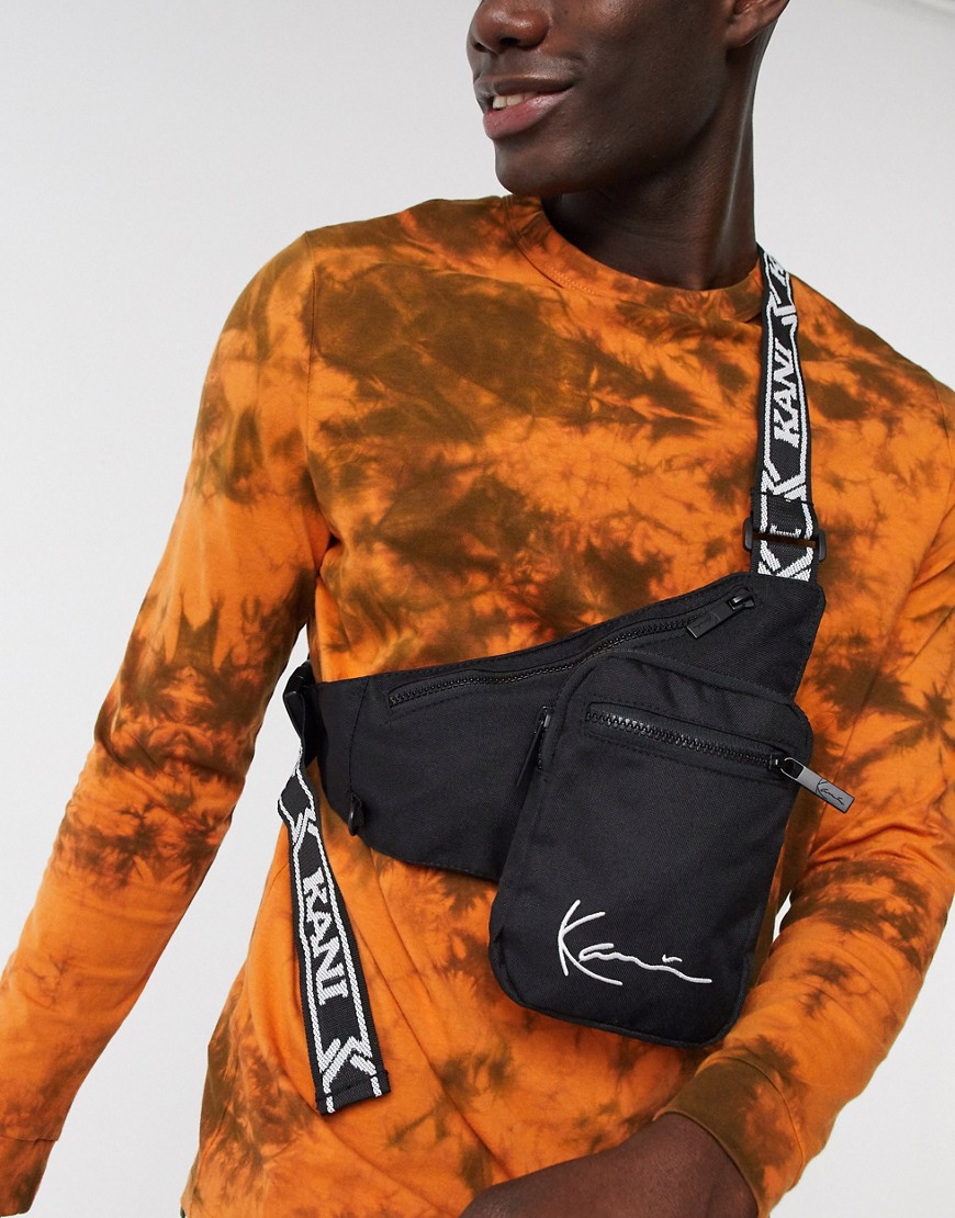 Karl Kani Signature Tape cross-body bag in black