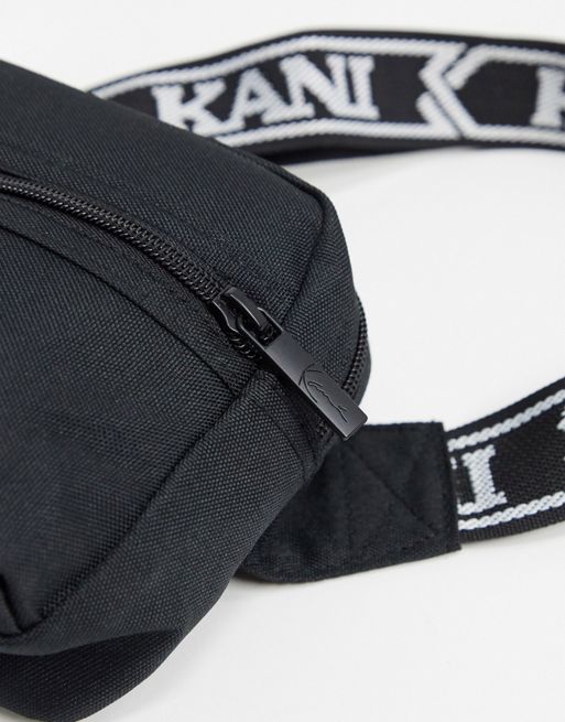 Karl Kani signature tape hip bag in black