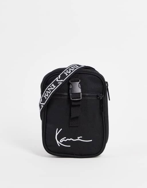 Karl Kani signature tape hip bag in black