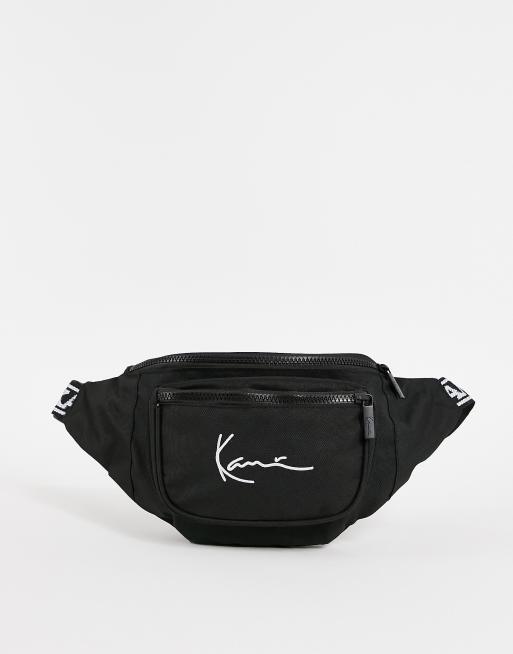 Karl Kani signature tape hip bag in black