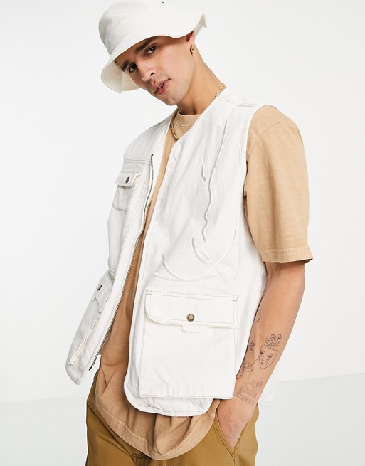 Karl Kani signature utility vest in off white